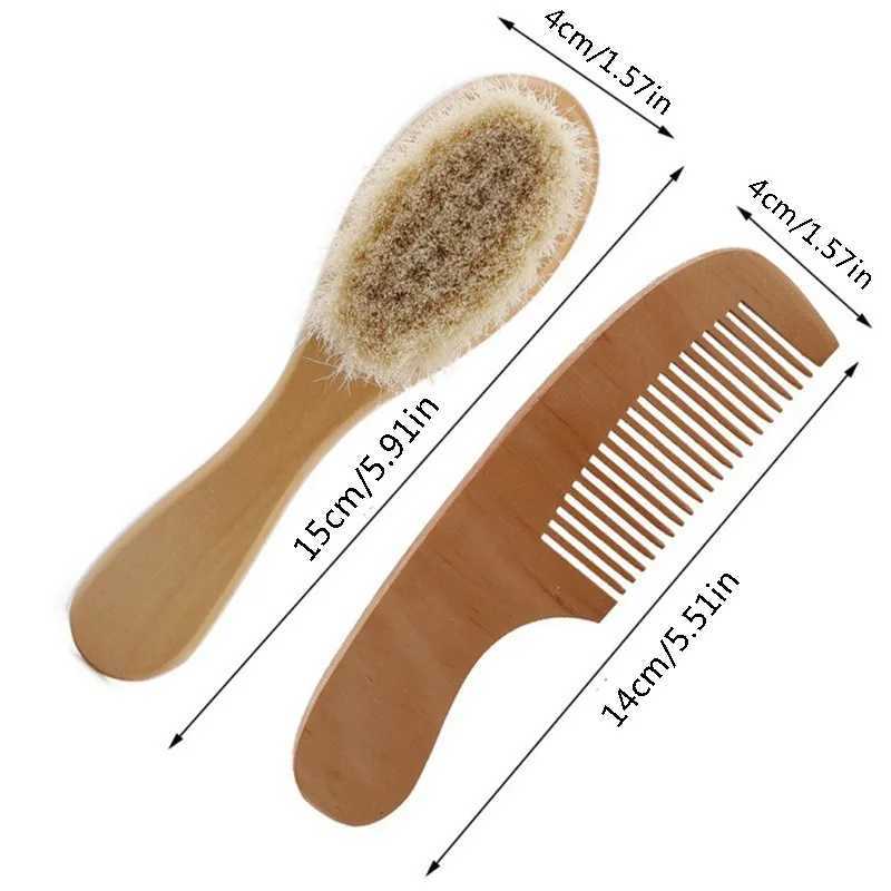 2-piece/set baby hair brush and comb set used for newborn wood combs for hair massage bathing mini baby brushes childrens pocket hair brushes W240813