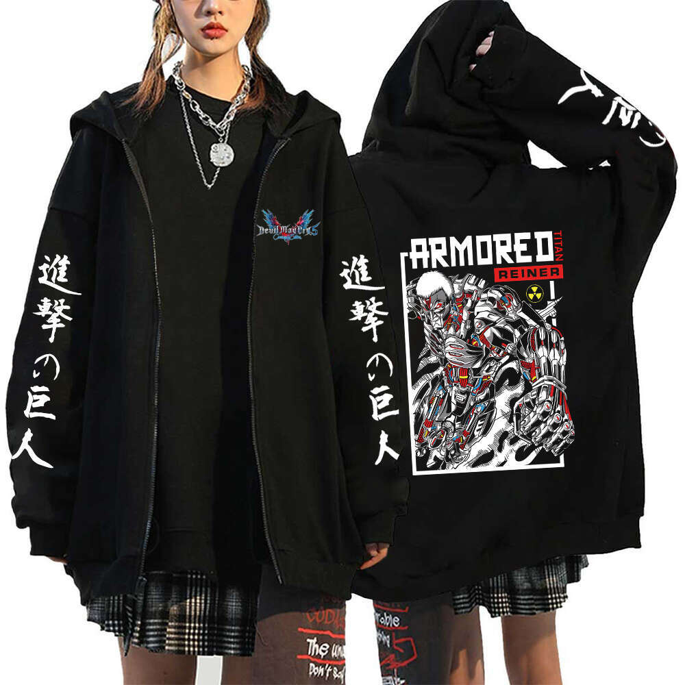 Attack Anime On Titan Men Women Zip Hoodies Yeager Eren Printed Hooded Plus Size Sweatshirt Haruku Winter Warm Pullover