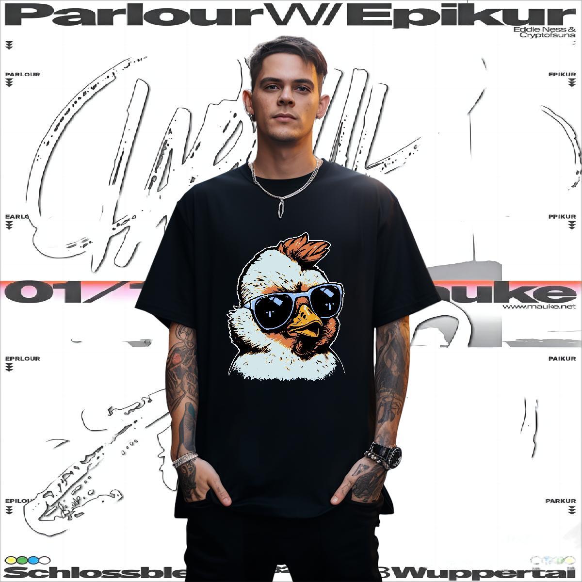 TOP Quality Man T Shirts chicken Round Neck Short Sleeve Hip Hop Street DIY Printed 230g Pure Cotton Tshirt for Man Woman New Arrival Tee Shirt