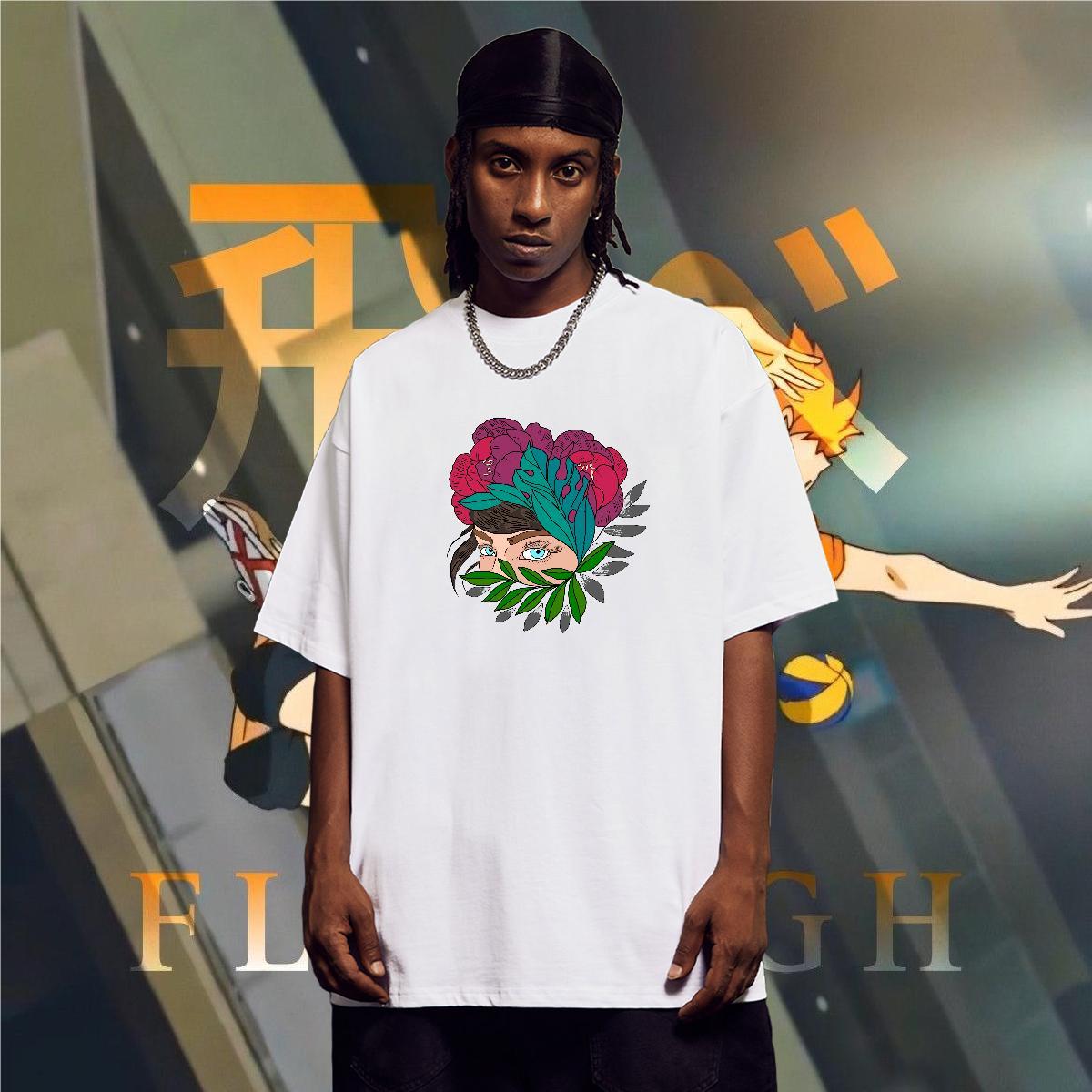 T shirt 230g 100% Cotton portrait Spring Summer Breathable Short Sleeve Custom Printing Men Clothes T-Shirt New Designer Loose Fit Clothings