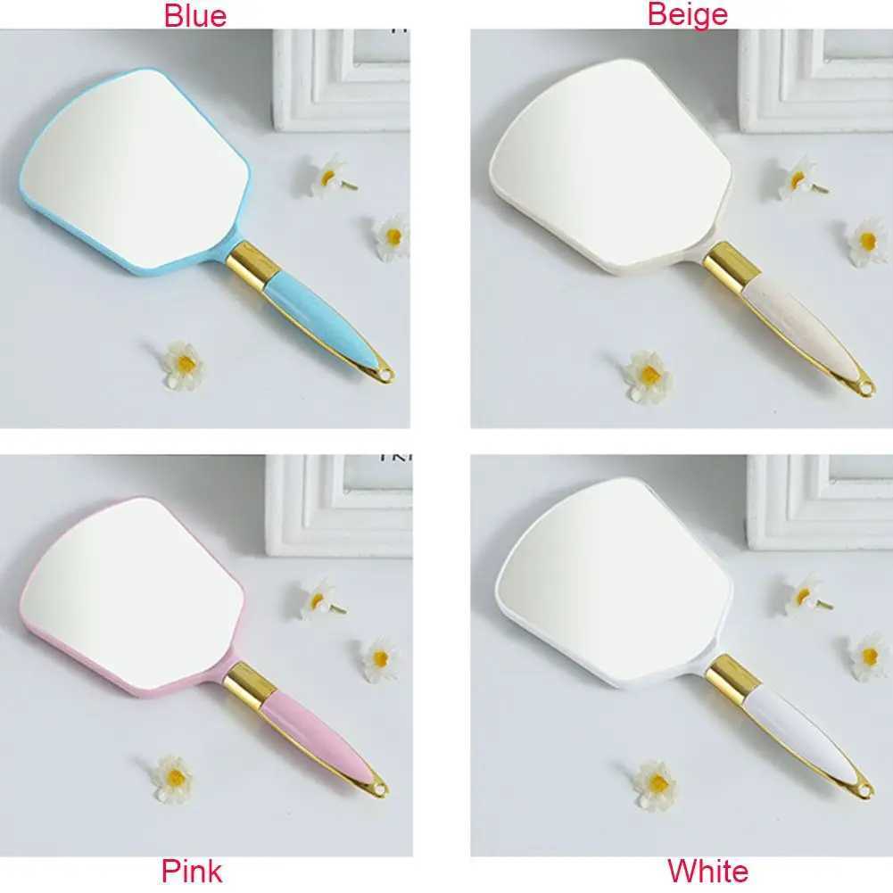 Salon handheld SPA retro makeup mirror with handle hand mirror W240813