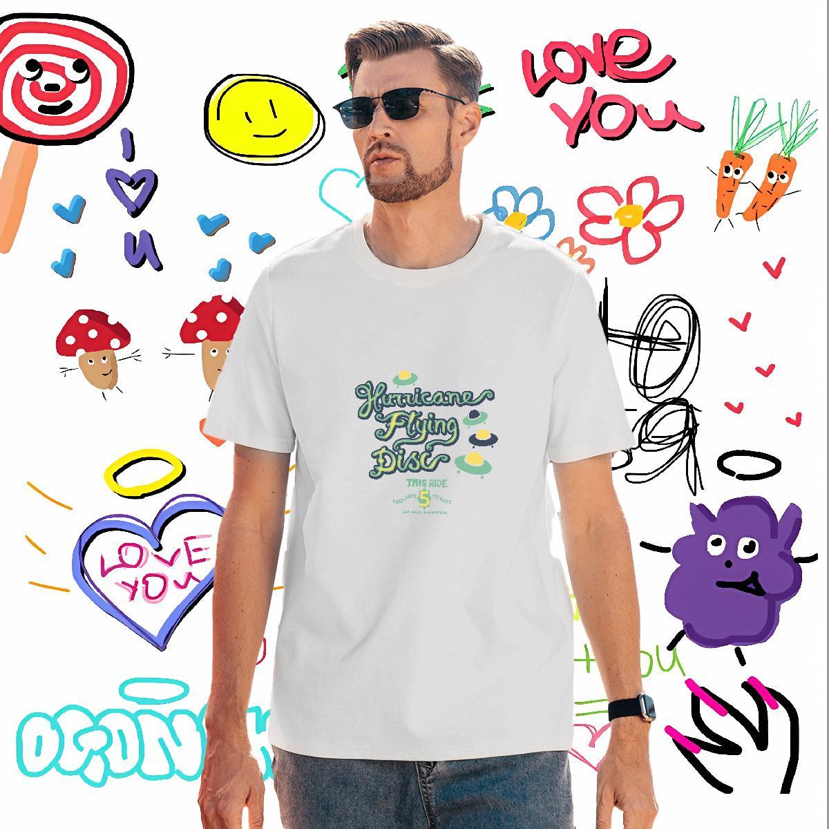 High Quality letter Man T Shirts Sports Casual Men Tops Tees 100% Cotton 230g Fashion Casual Pure Cotton DIY Wear