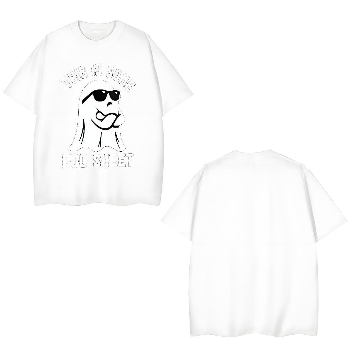 Loose Fit T-Shirts halloween Pure Cotton Anime Printing Street Black White 230g Cotton Men Clothes T-Shirt Fashion Casual Top Tees