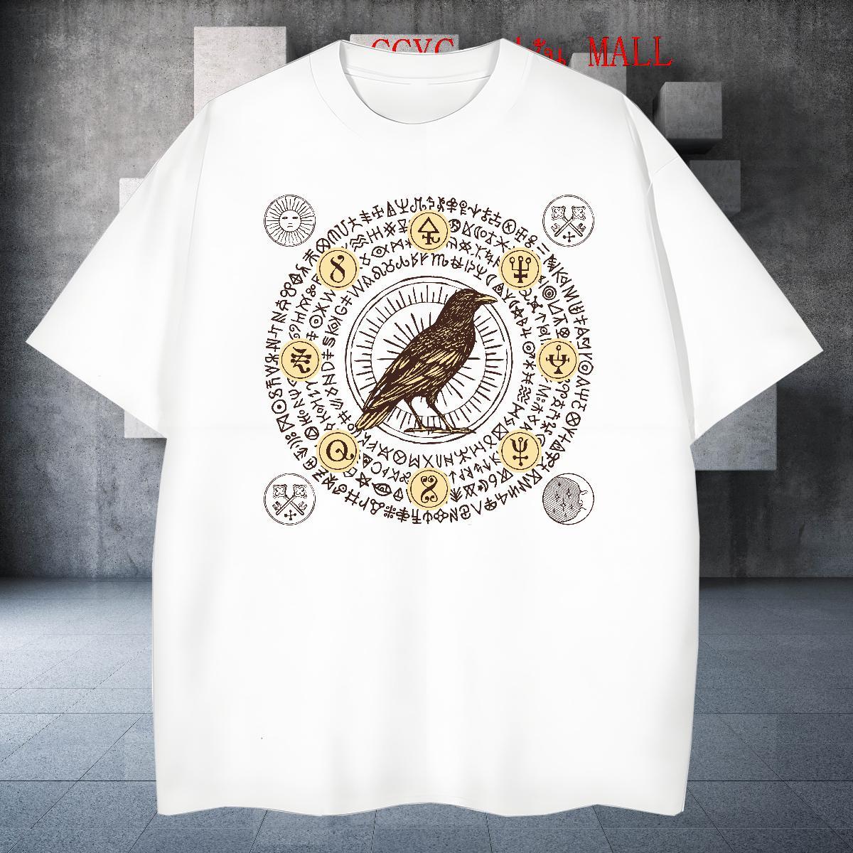 Loose Fit T-Shirts for Men bird O-Neck Short Sleeve Daily Outfit Custom Printing 230g Cotton Men Tops Tees Factory Direct Tops Shirt