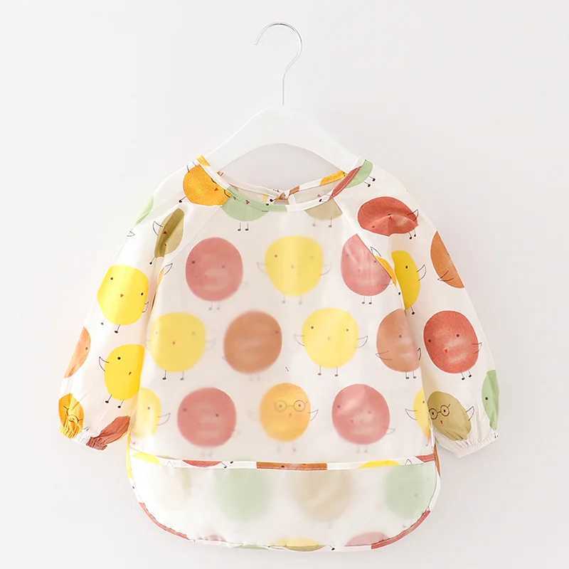 Bibs Burp Cloths Waterproof Baby Bandana Bibs Cartoon Bibs Infant Eating Children Drawing Long Sleeve Apron Baby Self Feeding Bibs Burp ClothsL4812