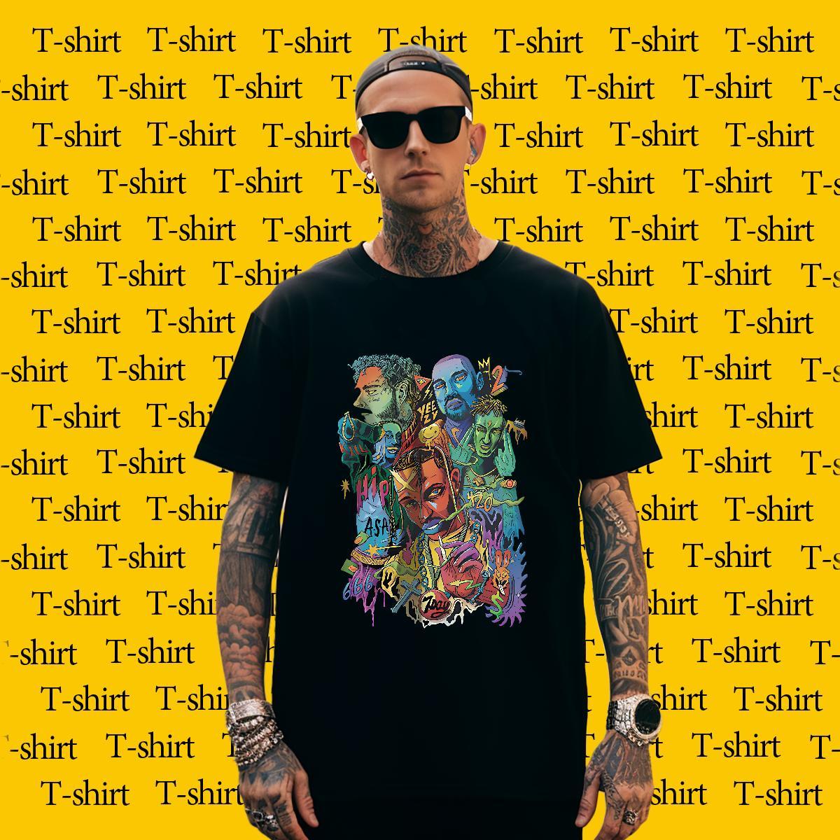 T shirt 230g Pure Cotton portrait Sport O-Neck Short Sleeve Black White Men Tops Tees DIY Customized Loose Fit Tshirts