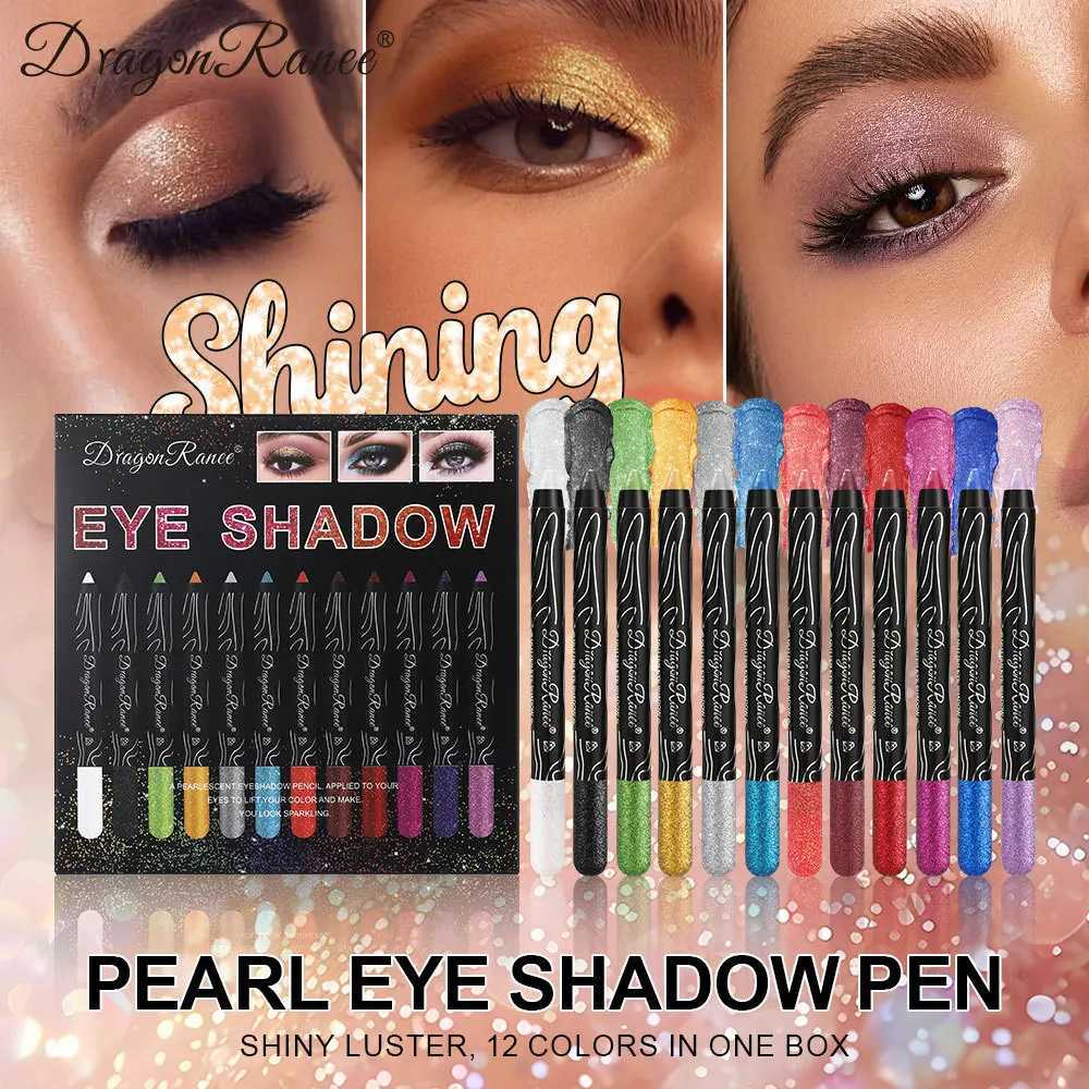 12 Colors Eyeshadow Pencil Set Eyeliner Pencil Kit Waterproof Highlighter Shiny Silver Purple Glitter Silkworm Eye Shadow Pen Y240813