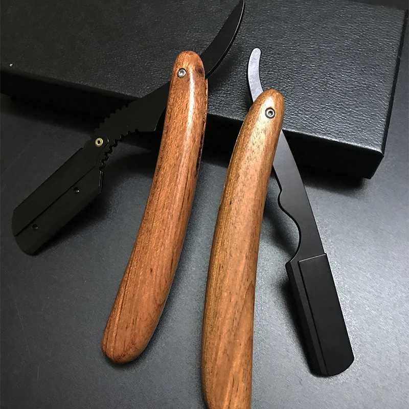 Men Professional Manual Shaver Straight Edge Stainless Steel Barber Razor Folding Shaving Shave Beard CutterM240814