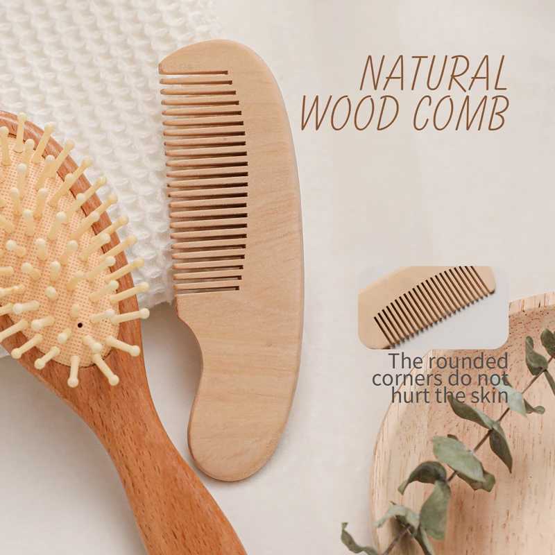 Bopoobo baby brush pure natural wool baby beech wood brush hair comb massage brush set childrens care and beauty tools W240813