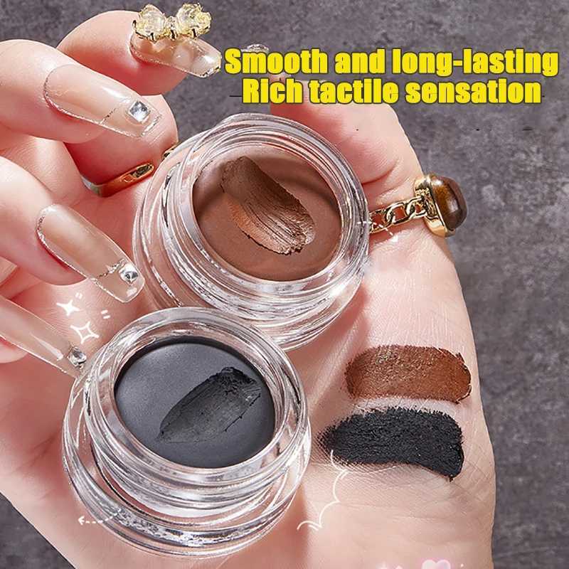 Black Brown Eyeliner Cream Waterproof Quick Drying Smooth Eye Liner Gel Not Blooming Eye Shadow Makeup Tools With Brush Set Y240813