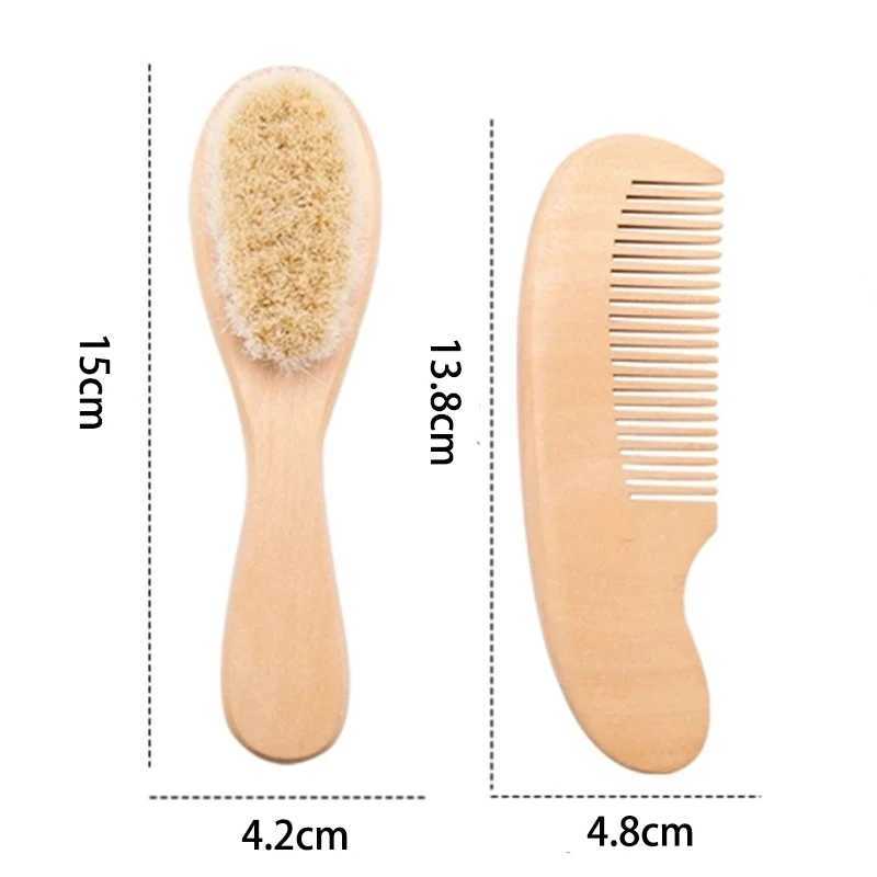 Baby Care Pure Natural Wool Soft Baby Wood Brush Comb Baby Brush Baby Brush Baby Hair Massage W240813
