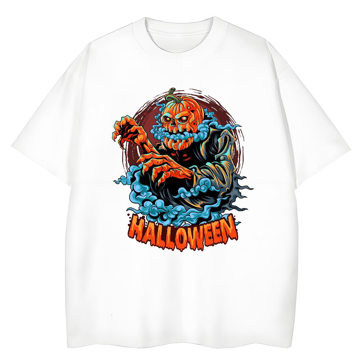 High Quality Mens T Shirts pumpkin Crew Neck Casual Beach Plus Size Cartoon 230g Cotton Mens Tshirts DIY Tees Shirts