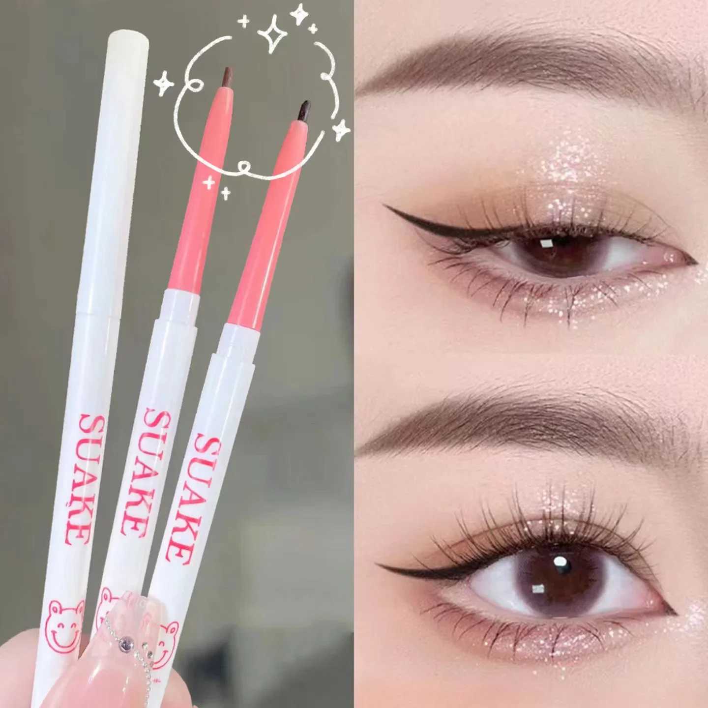 Gel Eyeliner Pencil Super Fine Easy To Wear Quick Dry Lasting Black Brown Matte Shadow Lying Silkworm Pen Eye Makeup Cosmetics Y240813