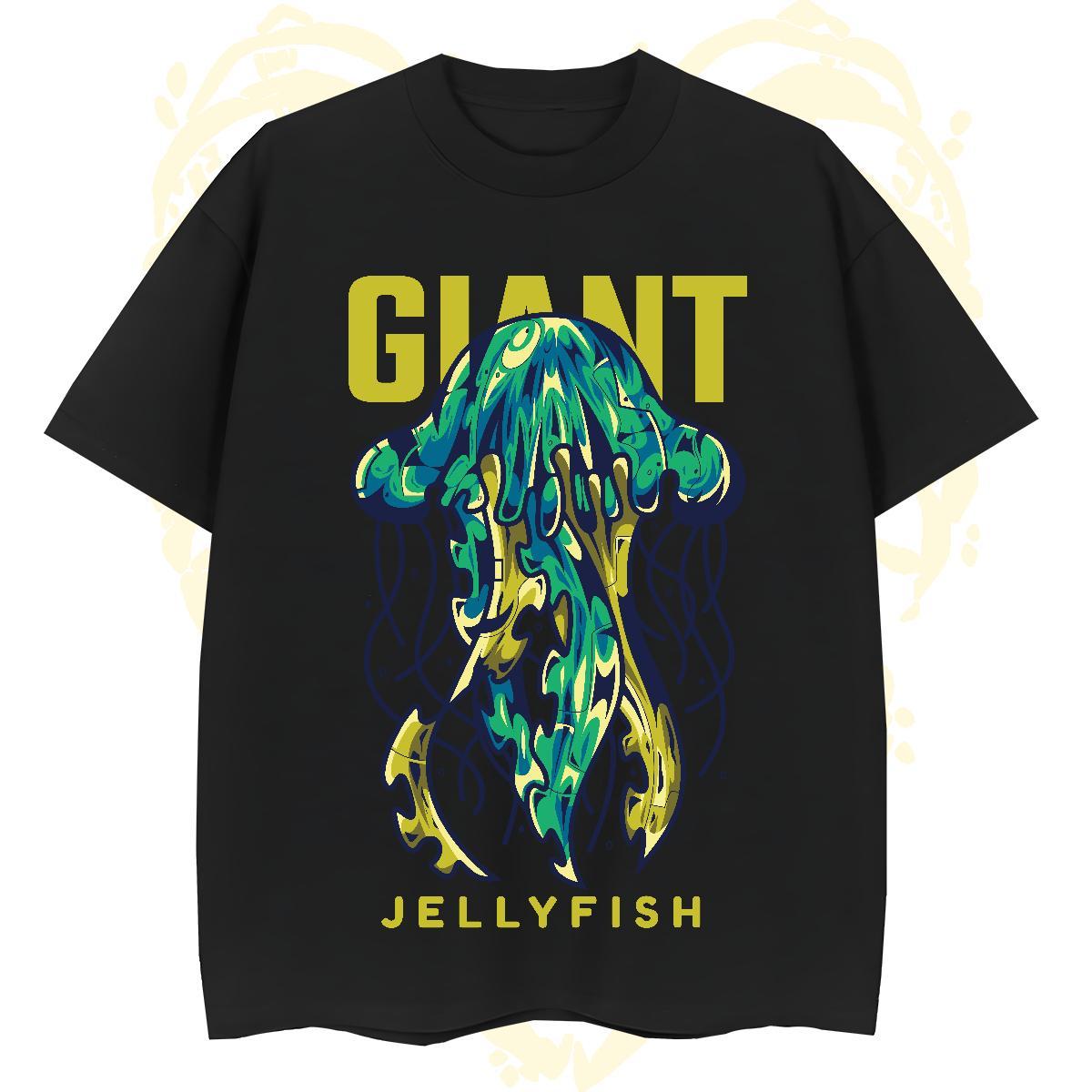 Cool Mens T Shirts jellyfish Breathable Soft Street wear Hip Hop Plus Size Custom 100% Cotton 230g Mens Tshirts DIY Tops