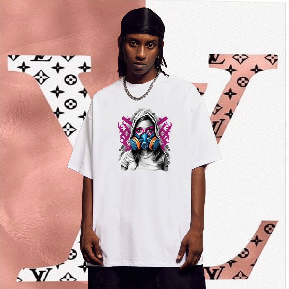 Mens T Shirts 100% Cotton 230g portrait Street wear Hip Hop Breathable Short Sleeve Plus Size Custom Couples T Shirts New Cool Design Wear