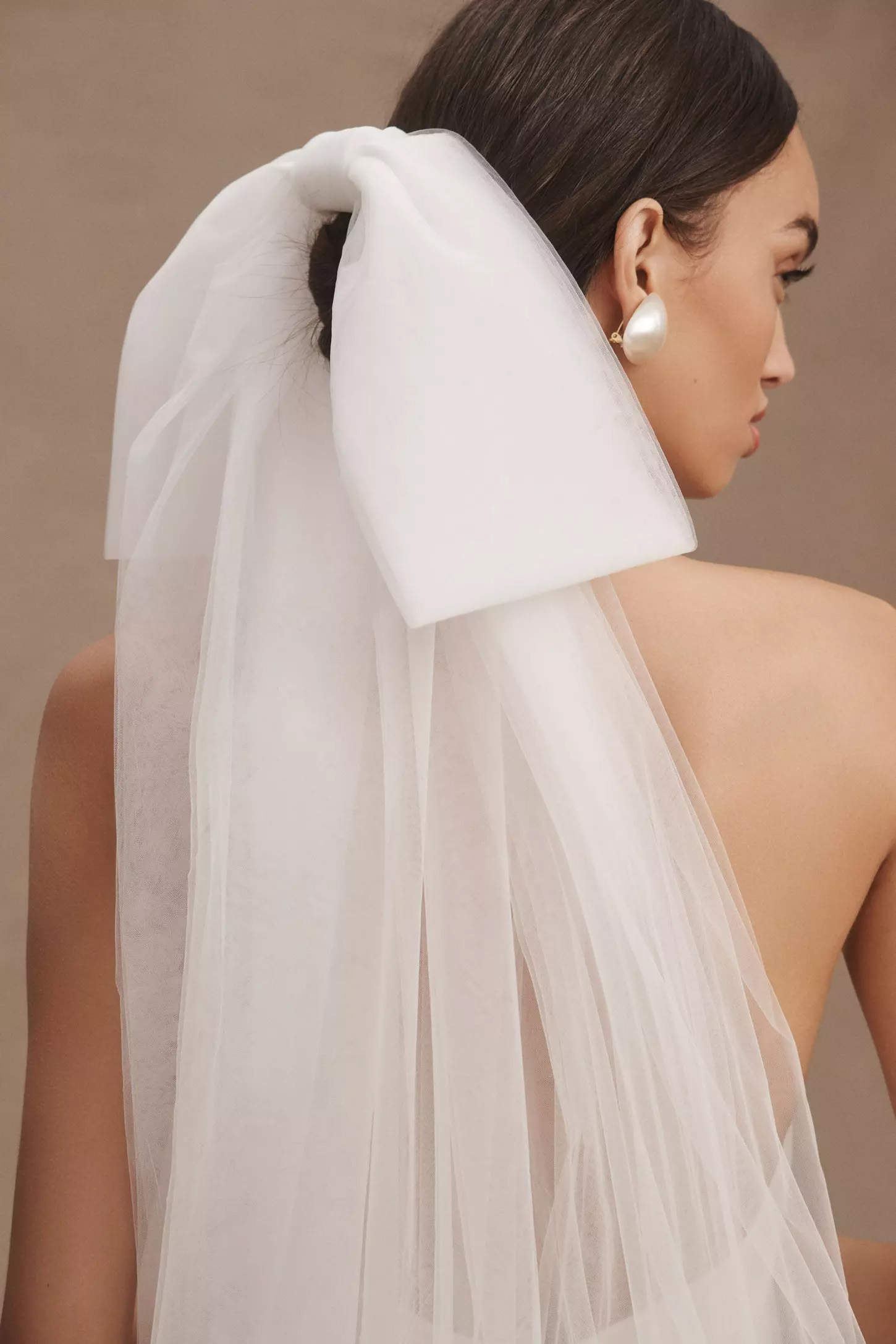 Bow Wedding Veil One Layer Long Waltz Length Veils Cut Edge Custom Made Bridal Accessories High Quality For Beautiful Bride