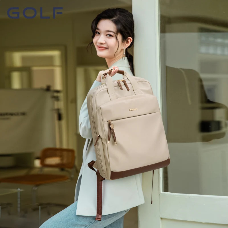 Womens Golf Backpack Large Capacity Casual Student Trend Canvas 240813
