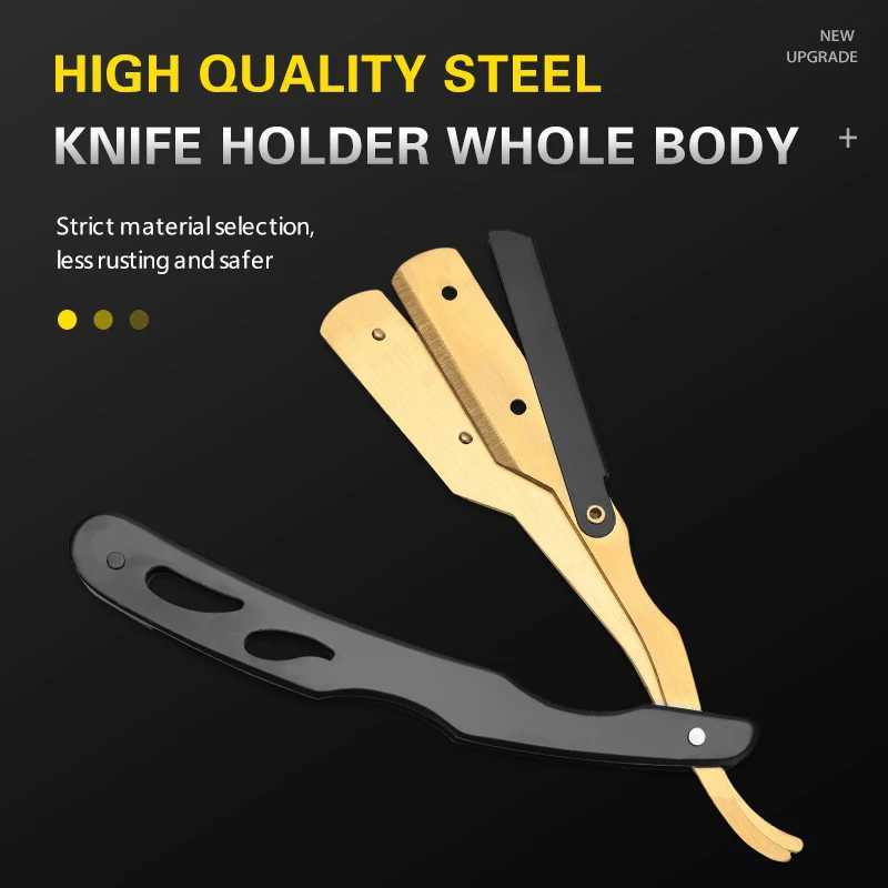Barbertop Shaving Straight Razor Classic Manual Barber Razors Folding Knife Men Stainless Steel Hairdresser Tool NEWM240814