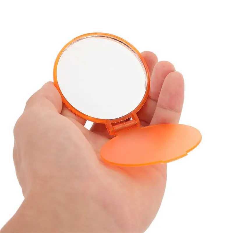 12 foldable makeup mirrors portable mini round makeup mirrors pocket mirrors womens makeup mirrors random colors W240813