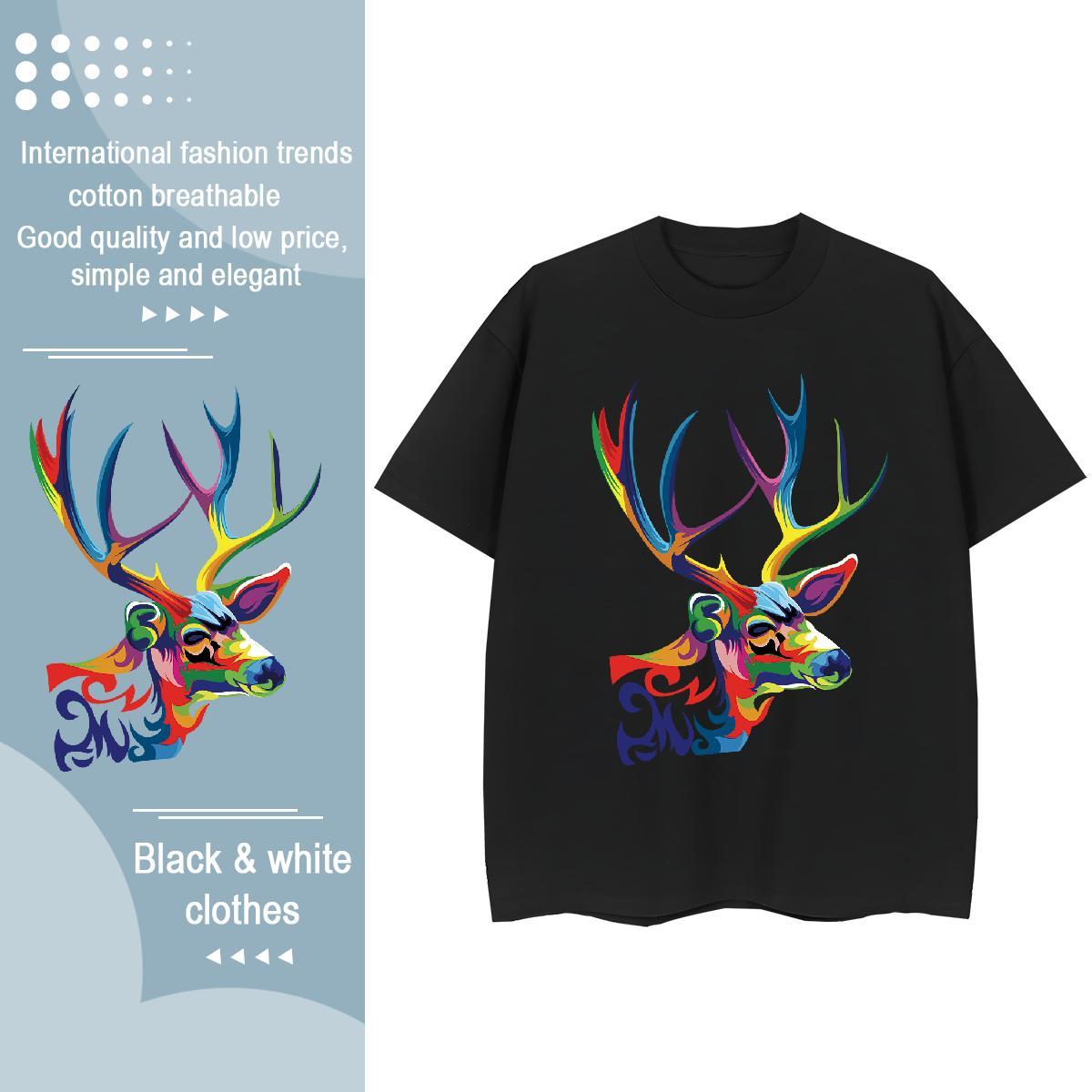 Free Shipping T shirt Christmas Breathable Soft Daily Wear Plus Size Custom 100% Cotton 230g Men Tops Tees Fashion Design Tee Shirt