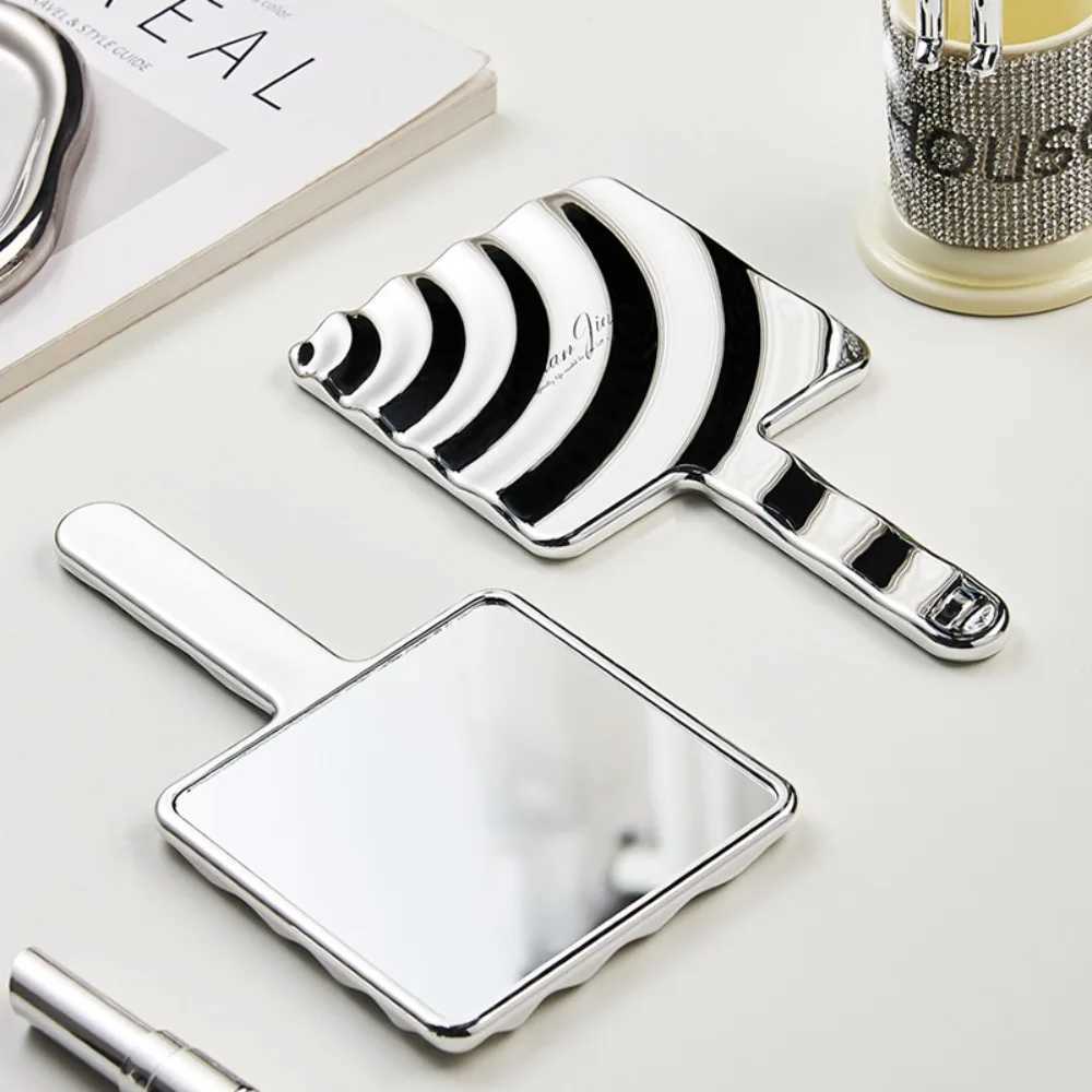 Luxury mini makeup mirror handheld electroplated square mirror high-definition beauty makeup mirror for women W240813
