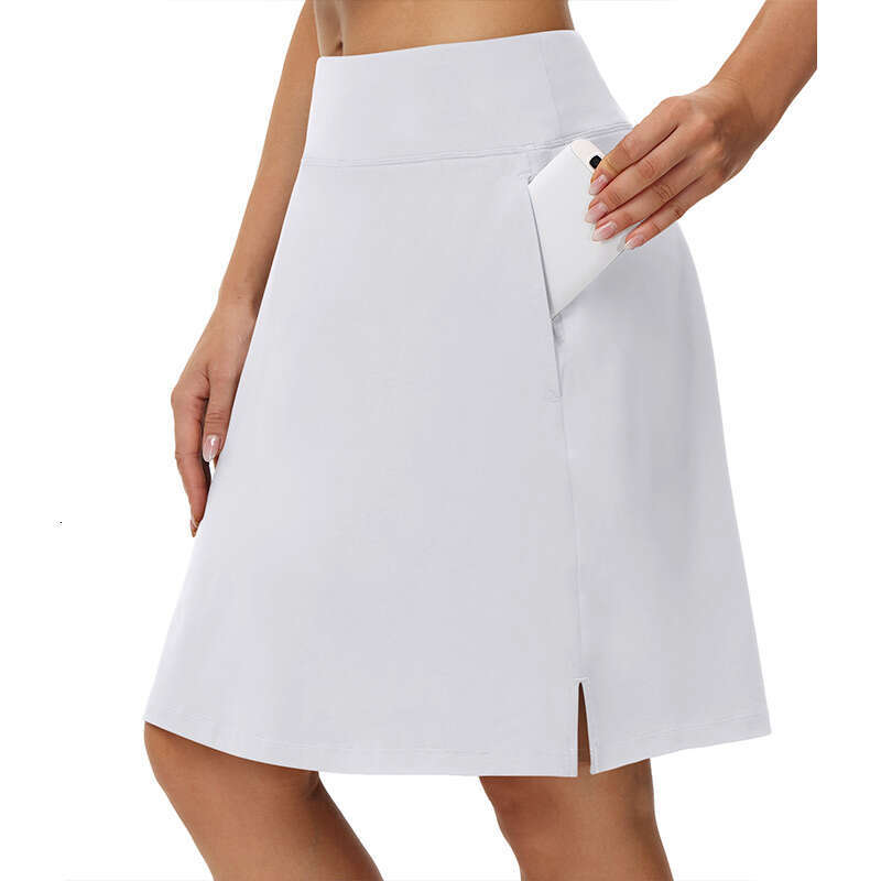 High Women's Waisted Mid-length Sports Tennis Skirts Stretch Sexy Shorts Dance Running Golf Skorts Gym Workout Ball Pocket Skirt