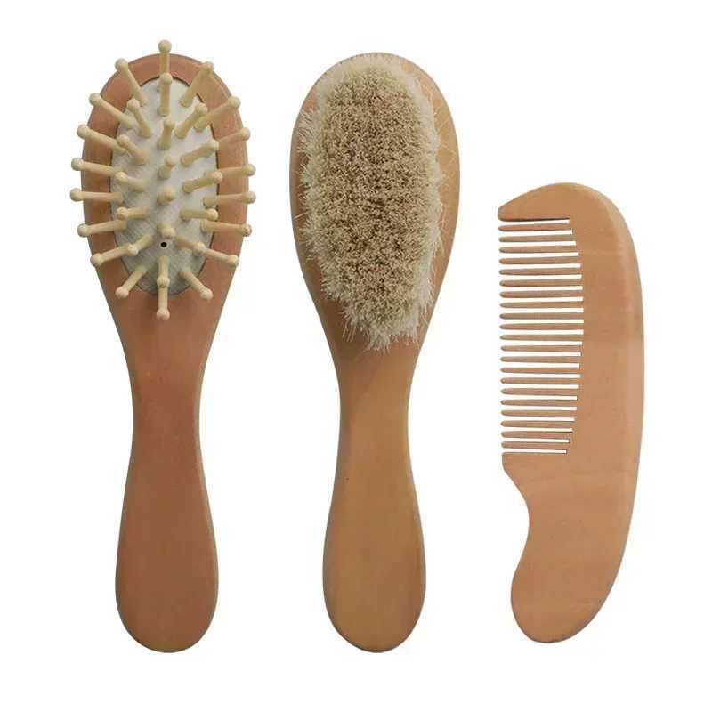 Baby natural wood boy girl soft wool brush hair comb baby head massager portable bath brush childrens brush W240813