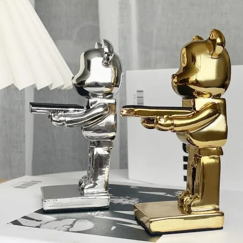 Man Watch Holder Bear Miniature Items Resin Figurines Decorations Girls Trinkets Tray For Home Bedroom Table Modern Decor Gifts 240812