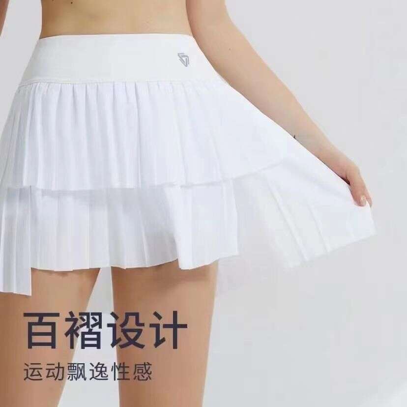Women 2024 High Waist Double Layer Pleated Short Skirt Sports Golf Tennis Skirts Gym Fiess Running Yoga Athletic Workout Skort s