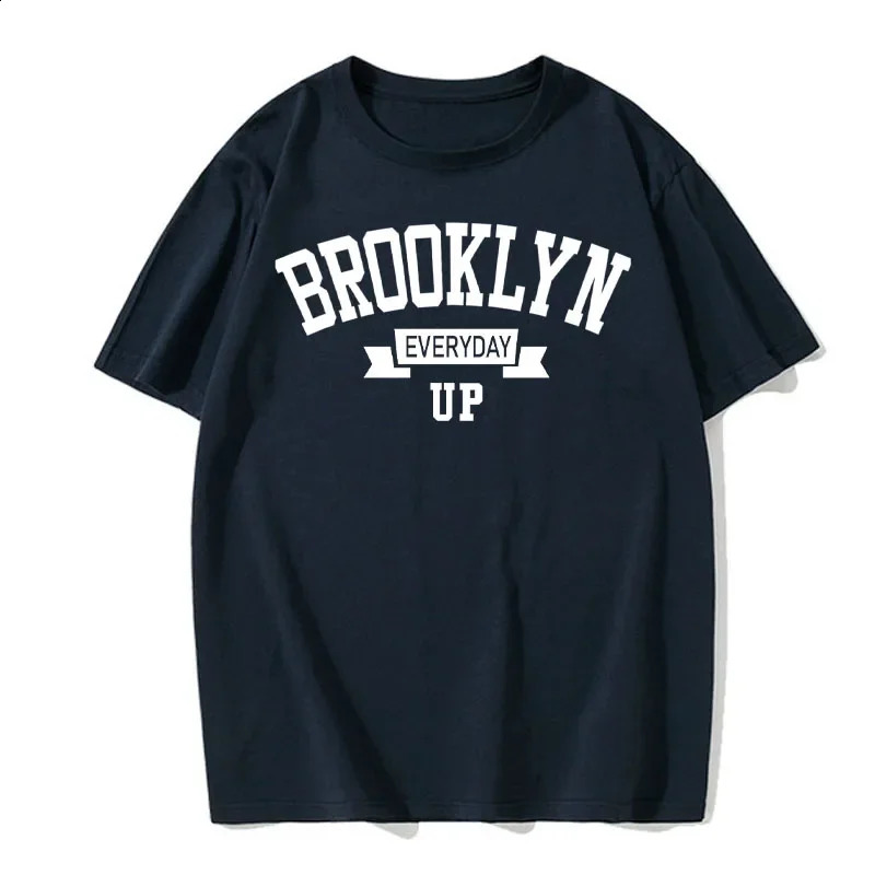 Summer mens cotton Tshirt Brooklyn print top fashion letter vest short sleeved clothing Harajuku streetwear 240813