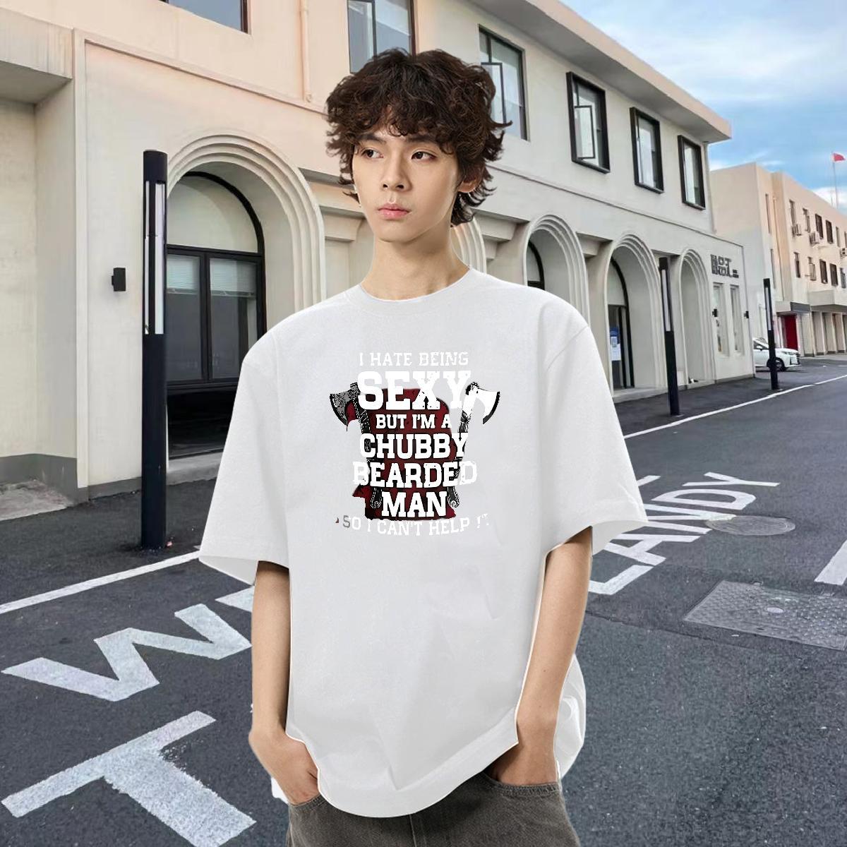 Cool Tshirts Outdoor 230g Pure Cotton DIY Logo Oversized Breathable letter Men T Shirts Designer Fashion Top Tees