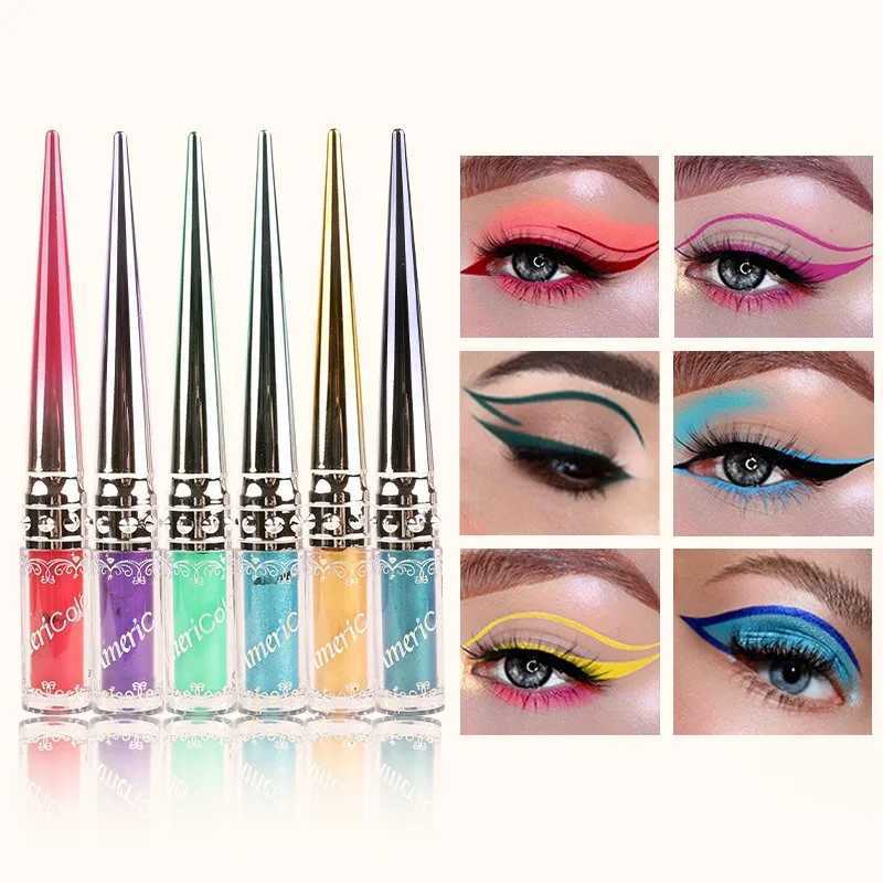 Diamond Glitter Eyeliners Dazzling Shimmering Pearl Color Blue Red Eyeliner Long Lasting Waterproof Sweatproof Women Cosmetics Y240813
