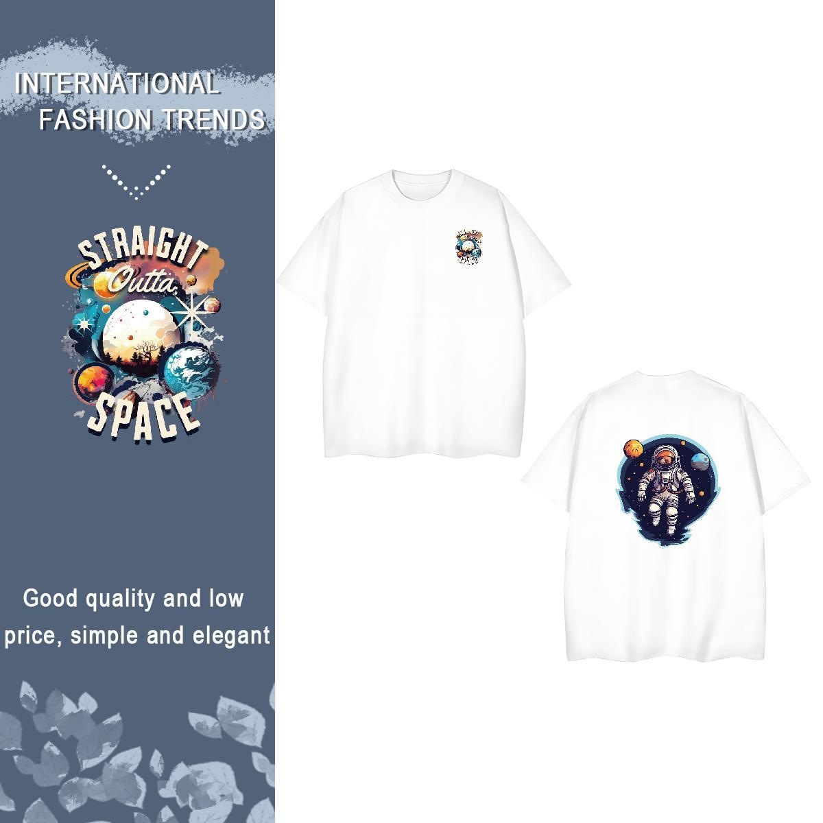 T Shirts Men 230g Cotton cosmonaut Street Casual Breathable Short Sleeve DIY Printed Couples T Shirts Customized Classic Tops Tees