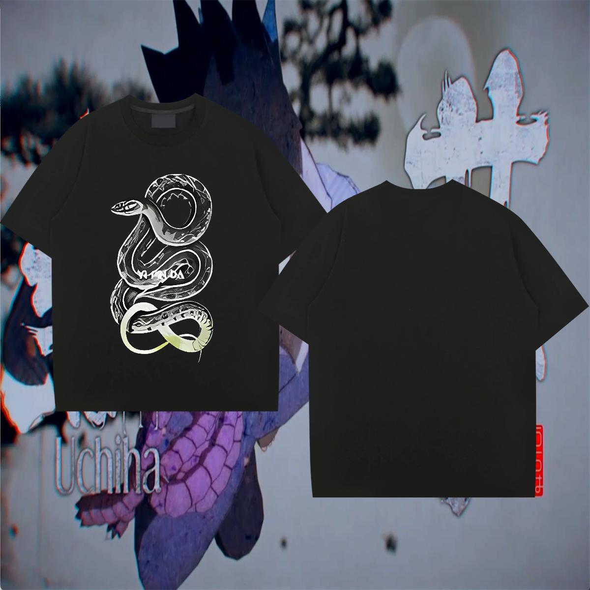 Classic Tshirts Street Wear 230g Cotton Custom Printed O-Neck Short Sleeve snake T Shirt For Man Fashion Design Tops Shirt