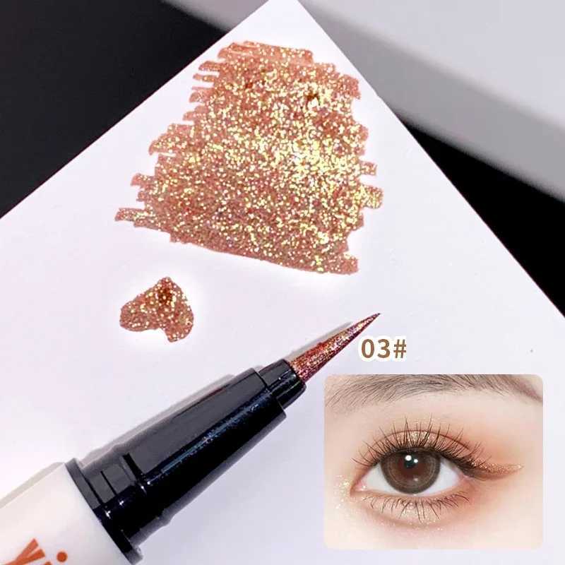 Liquid Aurora Blue Shiny Eye Liner Pen Glitter Phosphorescence Pigment Waterproof Shimmer Sparkling Eyeliners Diamond Eye Makeup Y240813