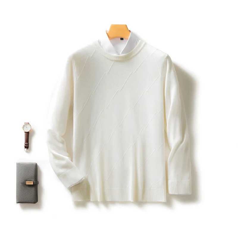 Mens O-neck thin loose young shaped sweater long sLeeved plus size wool sweater jacket S-3XL for autumn and winter 2024W240729