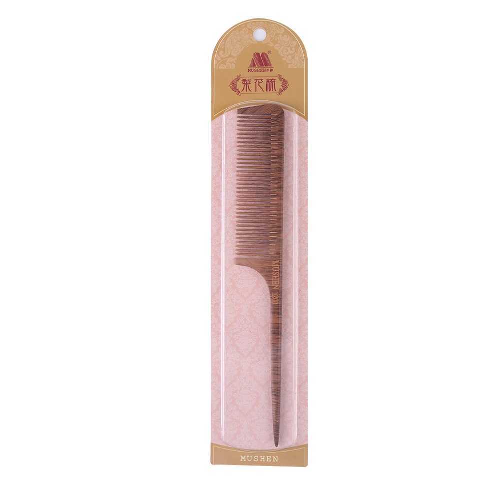 1 natural wood comb anti-static handmade fine teeth comb massage head classic comb design hair care tool W240813