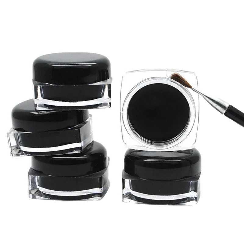 1PC Waterproof Gel Eyeliner Mini Eyeliner Gel Cream With Brush Makeup Cosmetic Black Waterproof Eye Liner Pen Y240813