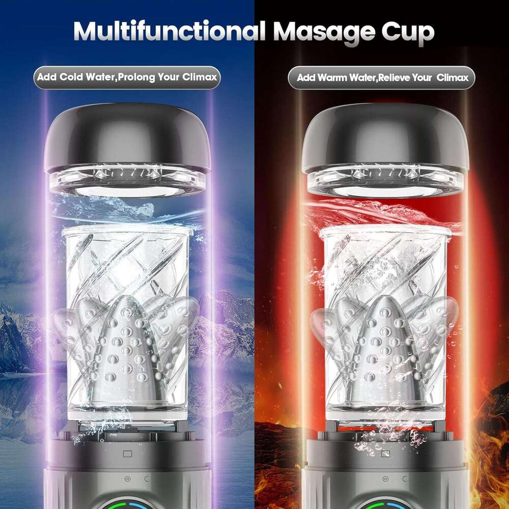 Men's automatic male sex toy - Pump adult male sex toy, 7 suction, rotation and licking modes, LED display pocket genital male massager, sex mach