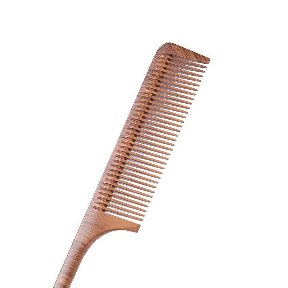 1 natural wood comb anti-static handmade fine teeth comb massage head classic comb design hair care tool W240813