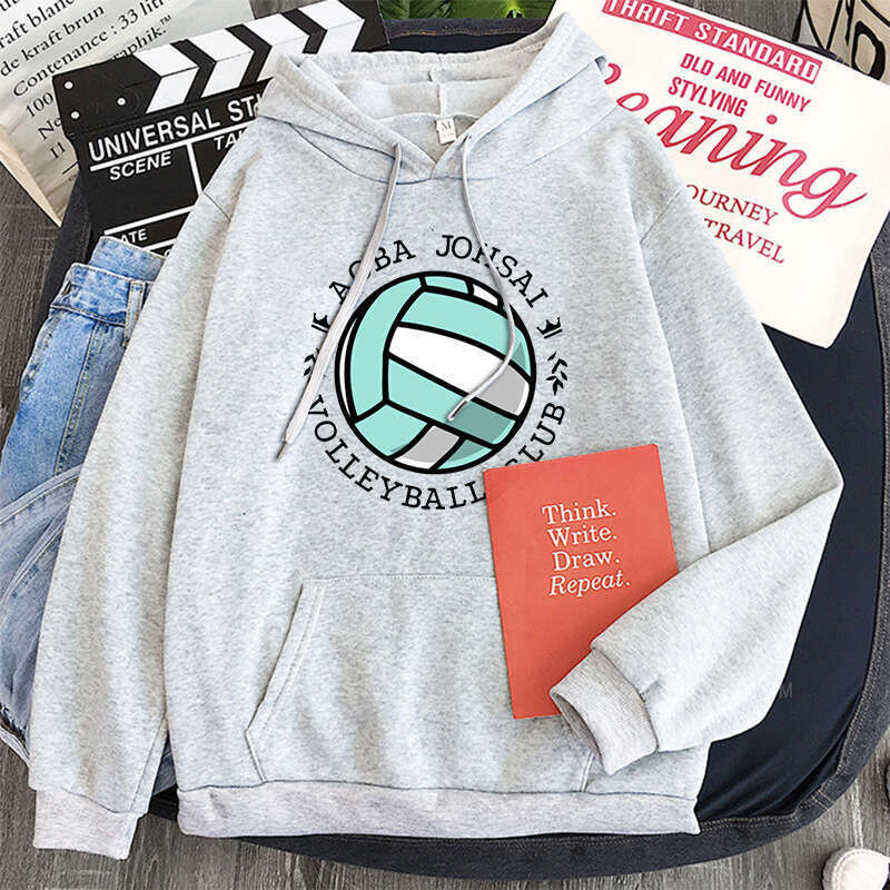 Anime Japanese Haikyuu Men Hoodies Long Sleeve Streetwear Manga Aoba Johsai Volleyball Club Graphics Winter Keep Warm Sweatshirt