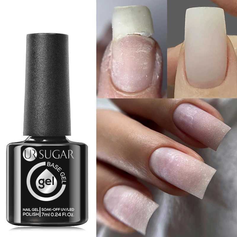 UR SUGAR 7ml Fiber Rubber Base Gel Construction Repair Gel for Damaged Thin Nails Founctional Nail Gel Polish Soak Off VanishM240814