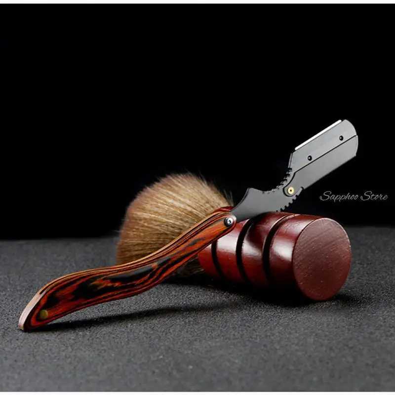 Retro Manual Folding Hairdressing Razor Mecarta Handle Haircut Shaving Beard Sweat Hair Armpit Hair Tool Folding Razor G1222M240814