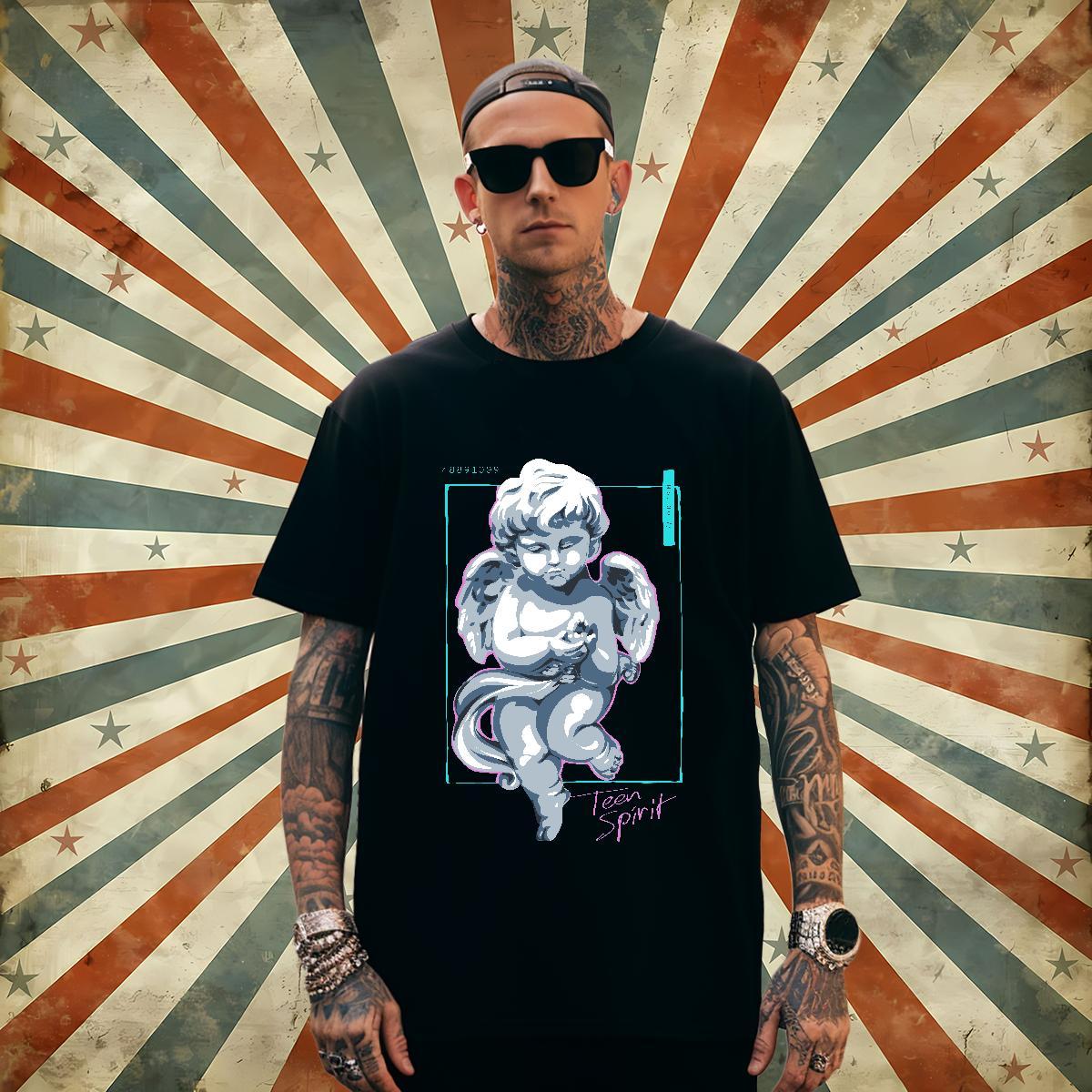 Classic portrait Mens T Shirts Home Outdoor Mens Tshirts 100% Cotton 230g Factory Direct Breathable Short Sleeve Plus Size Cartoon Tops