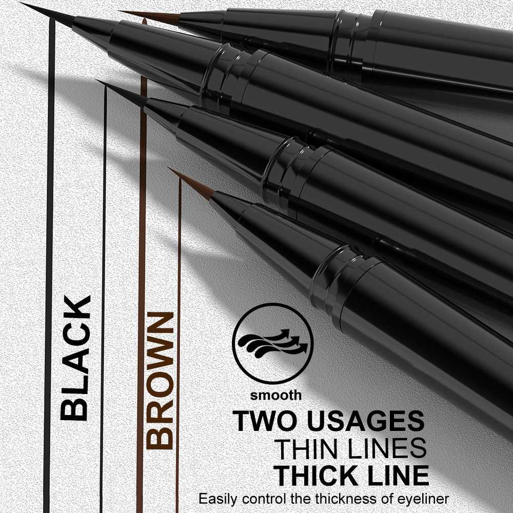 Black Liquid Eyeliner Brown Make Up Eye Liner Pencil 0.01mm Ultra Fine Quick Dry Long Lasting Waterproof Eyeliner Eyes Makeup Y240813