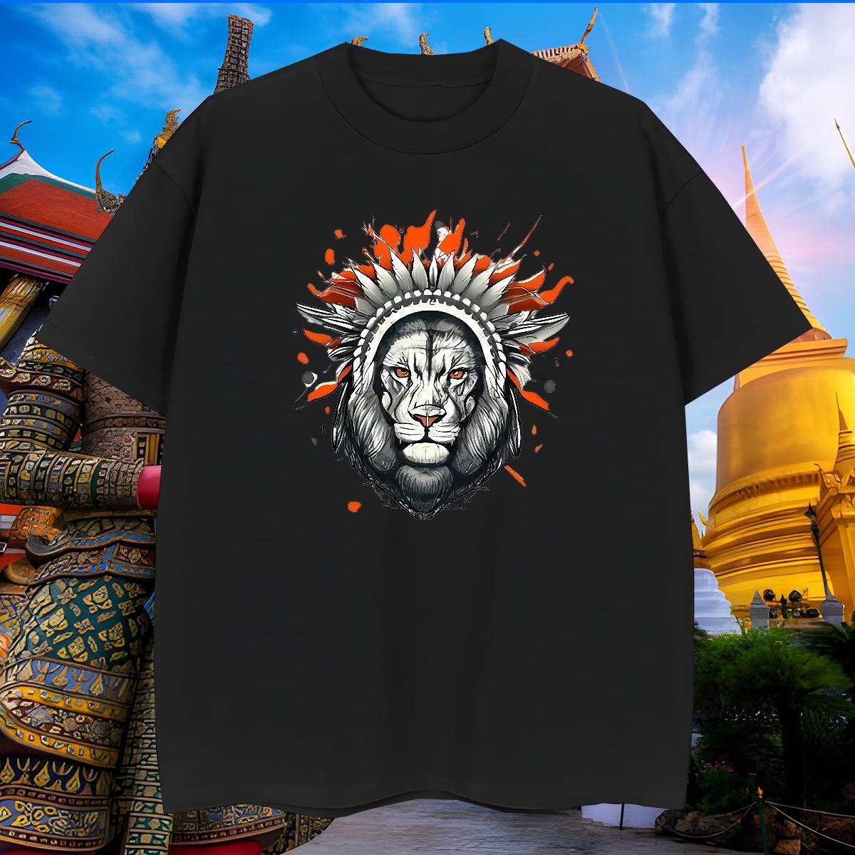 High Quality T Shirt For Man lion Crew Neck Spring Summer Black White 230g Pure Cotton Couples T Shirts Designer Fashion Tees Shirts