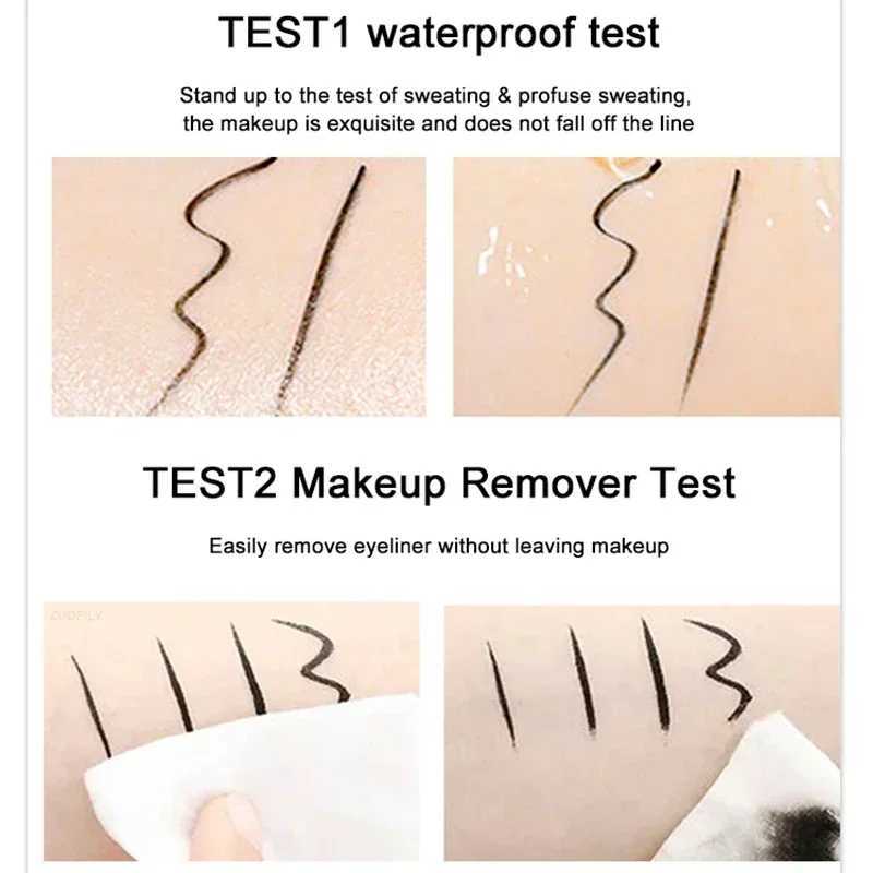 2 In1 Winged Stamp Liquid Eyeliner Pencil Water Proof Fast Dry Double-ended Black Seal Eye Liner Pen Make Up for Women Cosmetics Y240813