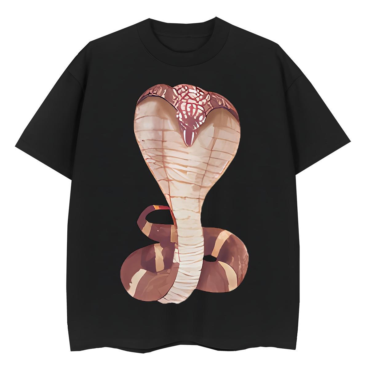 Cool Design Mens Tshirts Casual 100% Cotton 230g Anime Print Crew Neck Breathable snake Man T Shirts 2024 DIY Wear