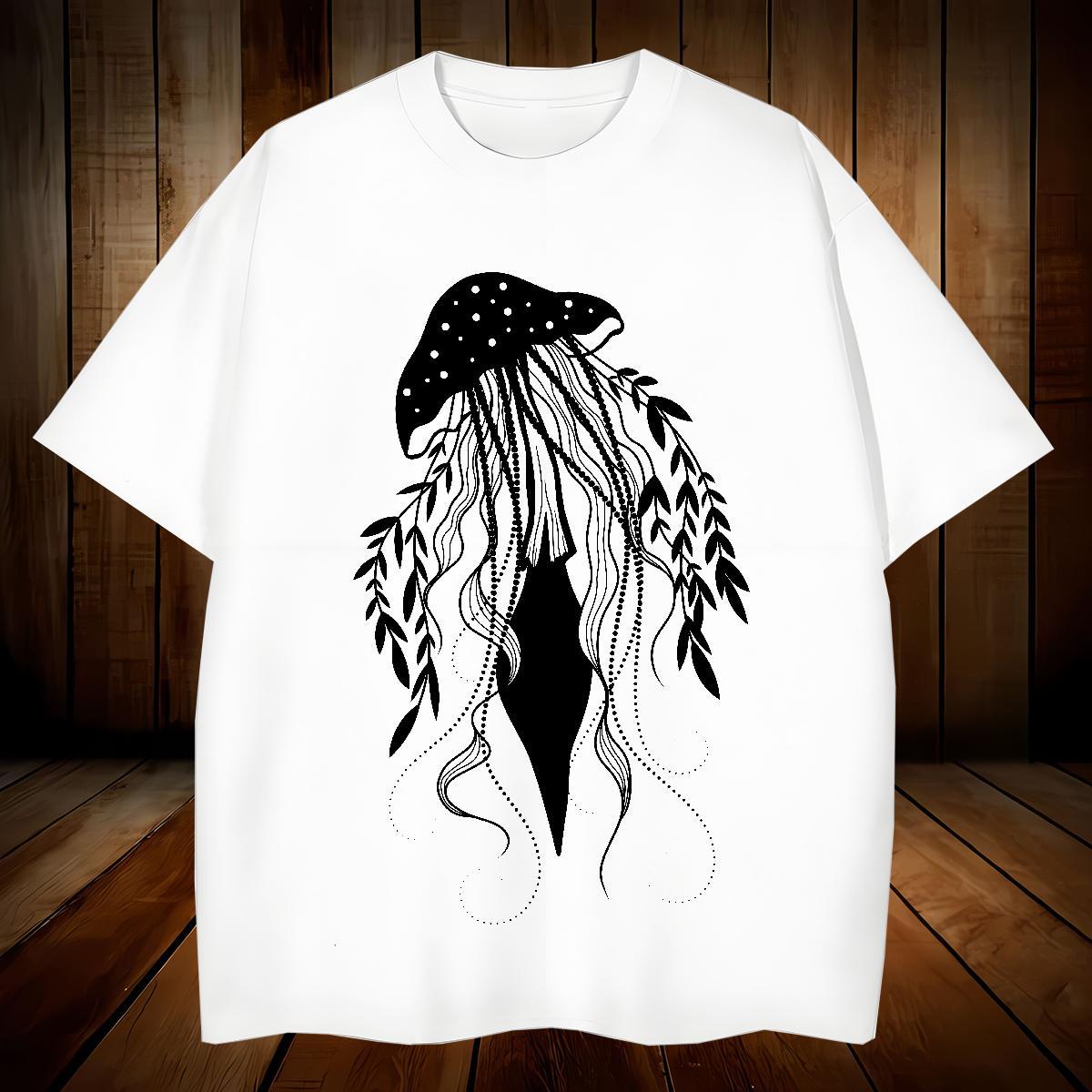 Cool Design mushroom Men T Shirts Street Casual Mens Tshirts 230g Pure Cotton New Designer O-Neck Short Sleeve Skull Tops Tees