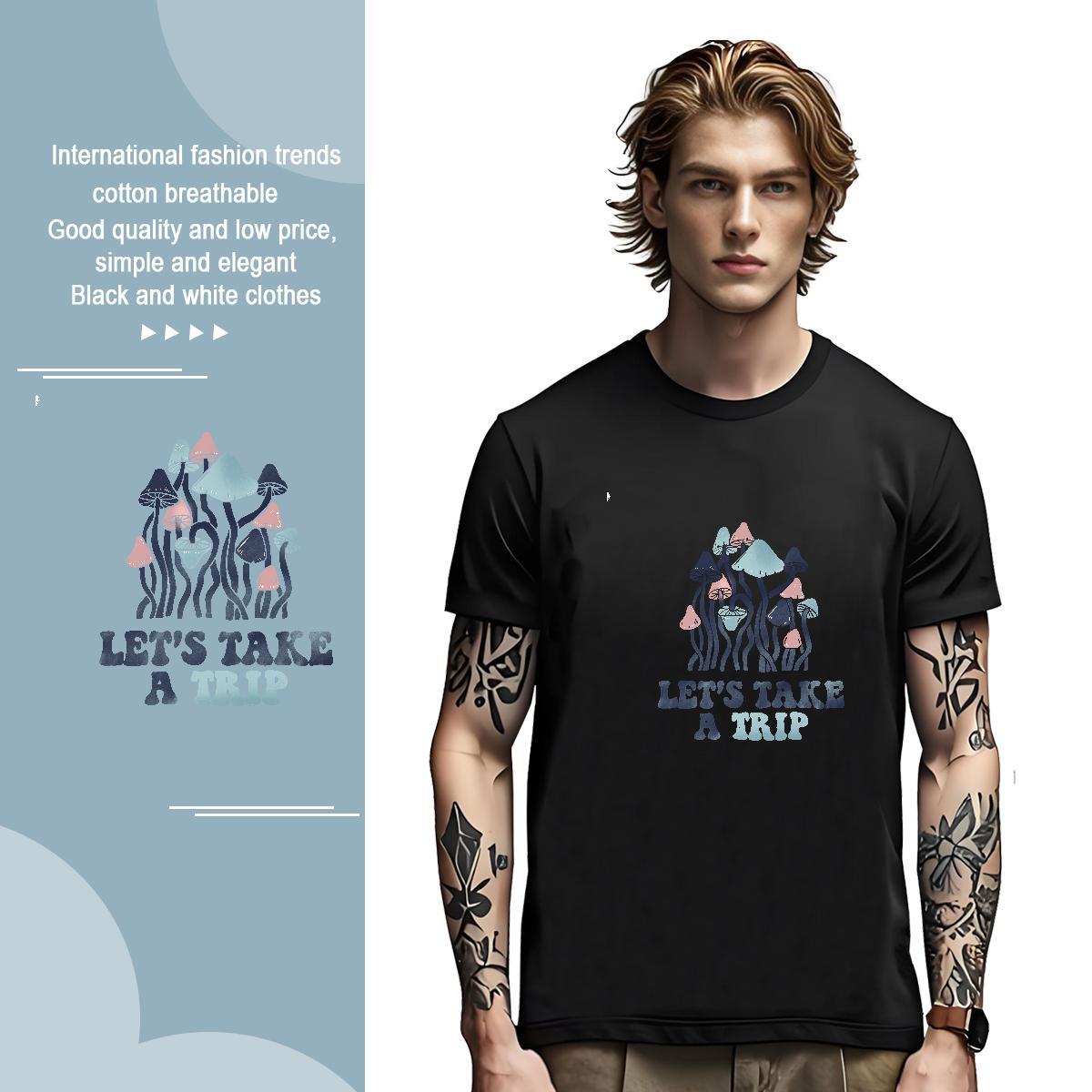 Men T Shirts 230g Cotton mushroom Street Breathable Soft Anime Tshirt for Man Woman Stylist Popular Wear